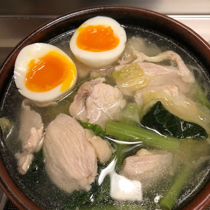 あっさり塩味♪鍋キューブde鶏だしラーメン^_^